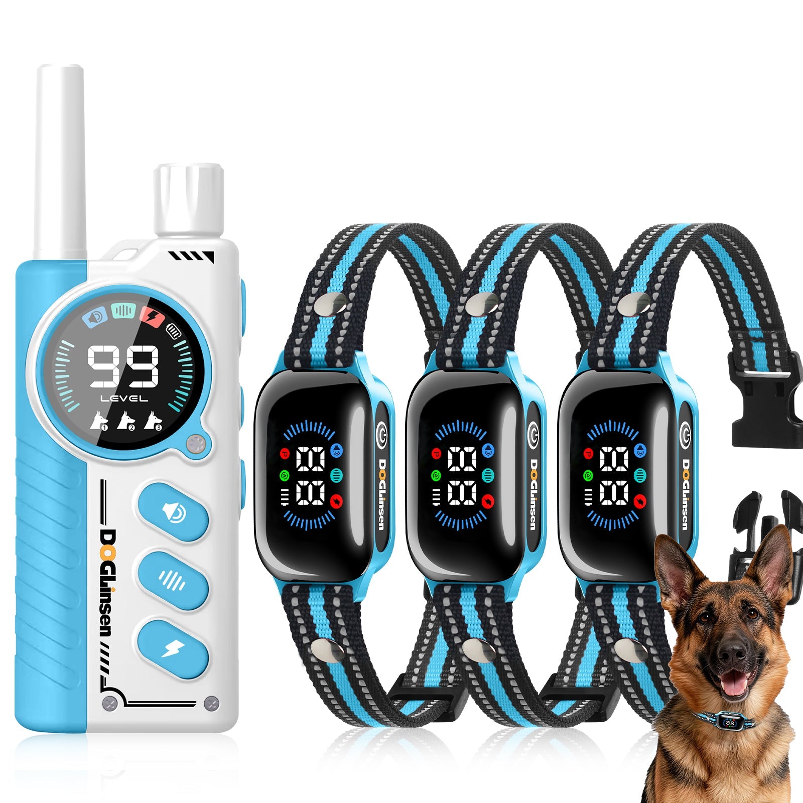 PetJoy 2 in 1 Dog Training Collar with Remote 3 Pack，4 Modes Dog Shock Collar ，3300Ft Anti Bark Collar for Small Large Dogs,IPX7 Waterproof