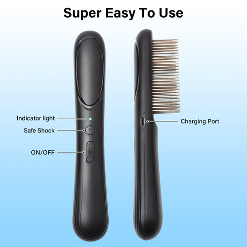 Customisable ABS Electronic Dog Combs New Deworming Alternative Medications Safe Physical Electronic Deworming Combs
