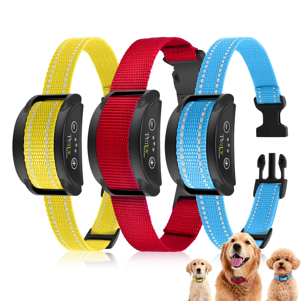 PetJoy Automatic Bark Collar for 3 Dogs,Bark Shock Collar,Anti Barking Collar with Beep&Shock,Bark Collar Adjustable Sensitivity for All Breeds of Dogs