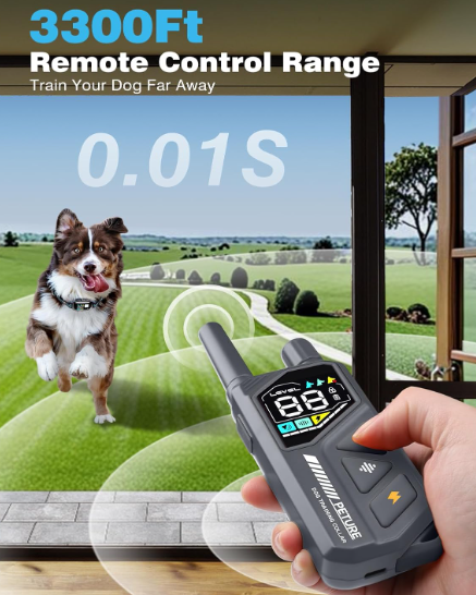 Dog Bark Collar with Remote - IPX7 Waterproof Dog Training Collar with Beep Vibration & Static Modes, Dog Collar Barking Control, 3300FT Bark Training Collar for Small Large Medium Dogs, Grey