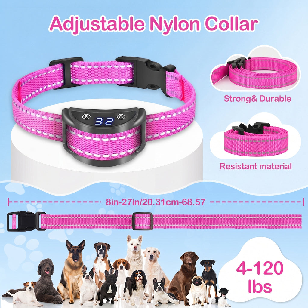 Paipaitek Dog Bark Collar, Automatic Shock & Beep, Waterproof & Rechargeable, For Small to Large Dogs