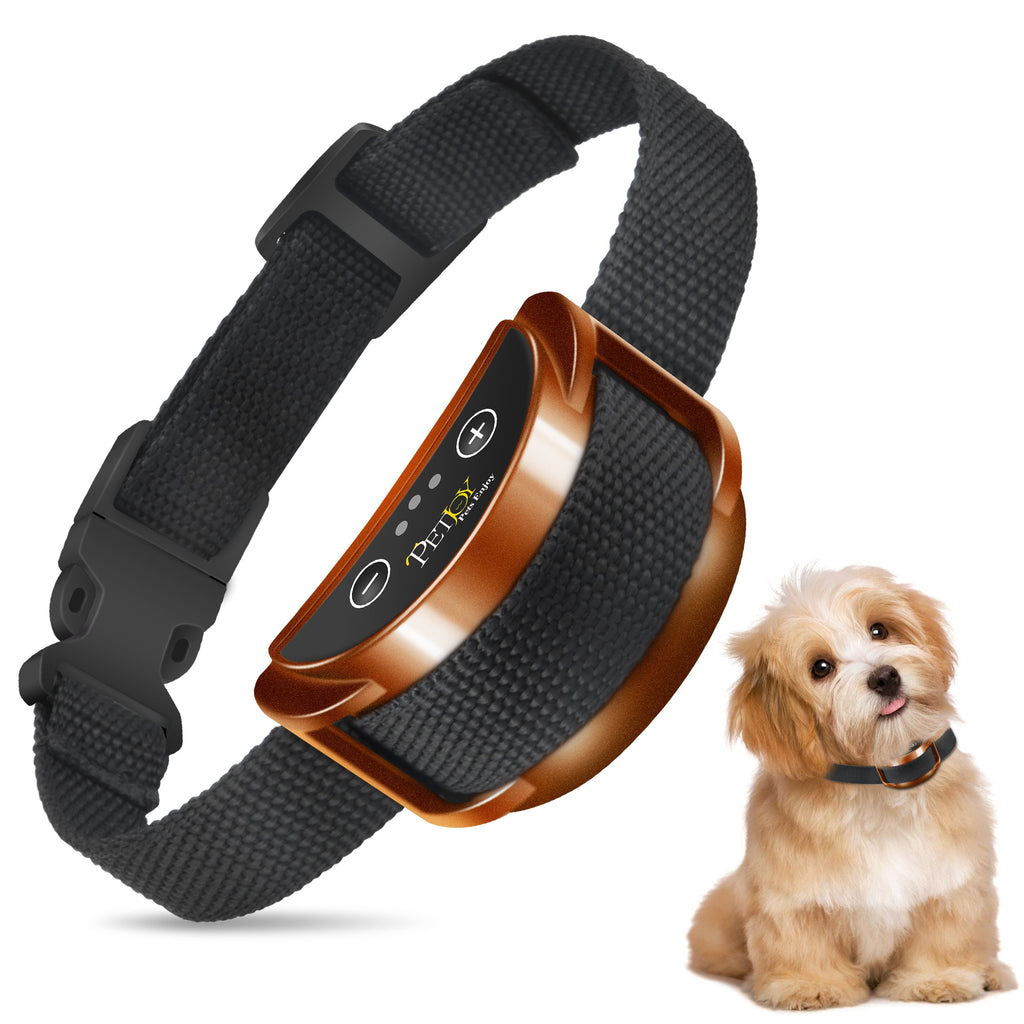 PetJoy Dog Bark Collar for Small Dogs 5-15 lbs,Shock Anti Bark Collar with Beep & Shock,5 Levels,for Dogs 5-120lbs,Waterproof,Brown