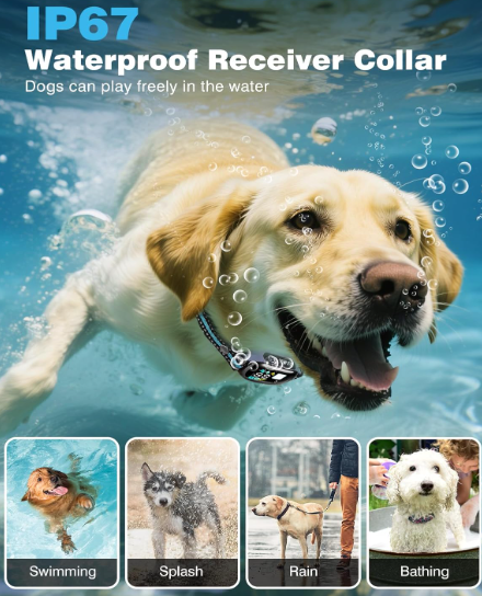 Dog Bark Collar with Remote - IPX7 Waterproof Dog Training Collar with Beep Vibration & Static Modes, Dog Collar Barking Control, 3300FT Bark Training Collar for Small Large Medium Dogs, Grey