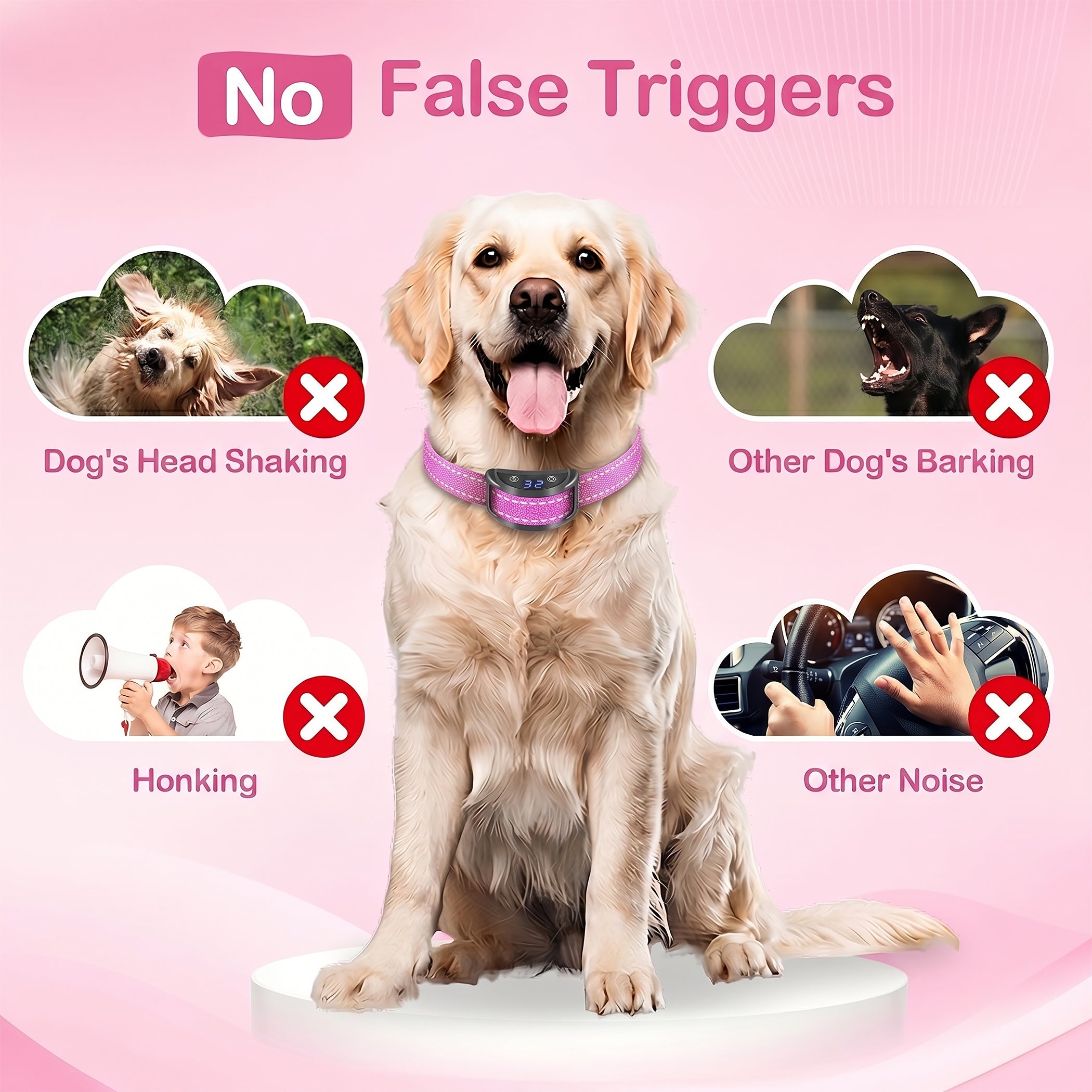 Paipaitek Dog Bark Collar, Automatic Shock & Beep, Waterproof & Rechargeable, For Small to Large Dogs