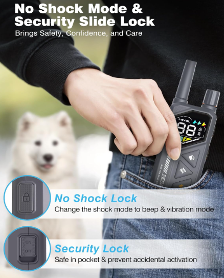 Dog Bark Collar with Remote - IPX7 Waterproof Dog Training Collar with Beep Vibration & Static Modes, Dog Collar Barking Control, 3300FT Bark Training Collar for Small Large Medium Dogs, Grey