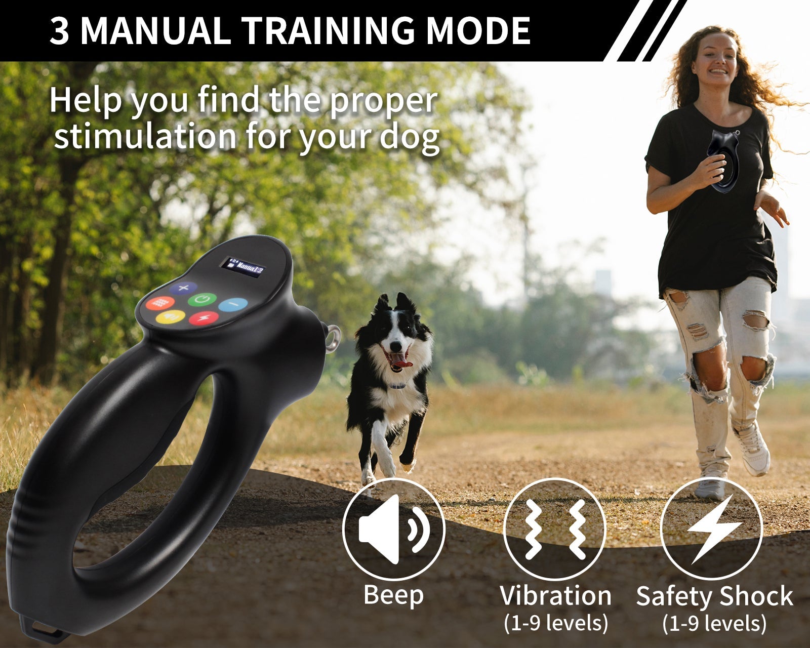 PD 800 PaiPaitek Dog Shock Collar with Smart Training Leash, 3300ft Waterproof Electric Collar with 3 Training Manual Options And Automatic Stop Pull