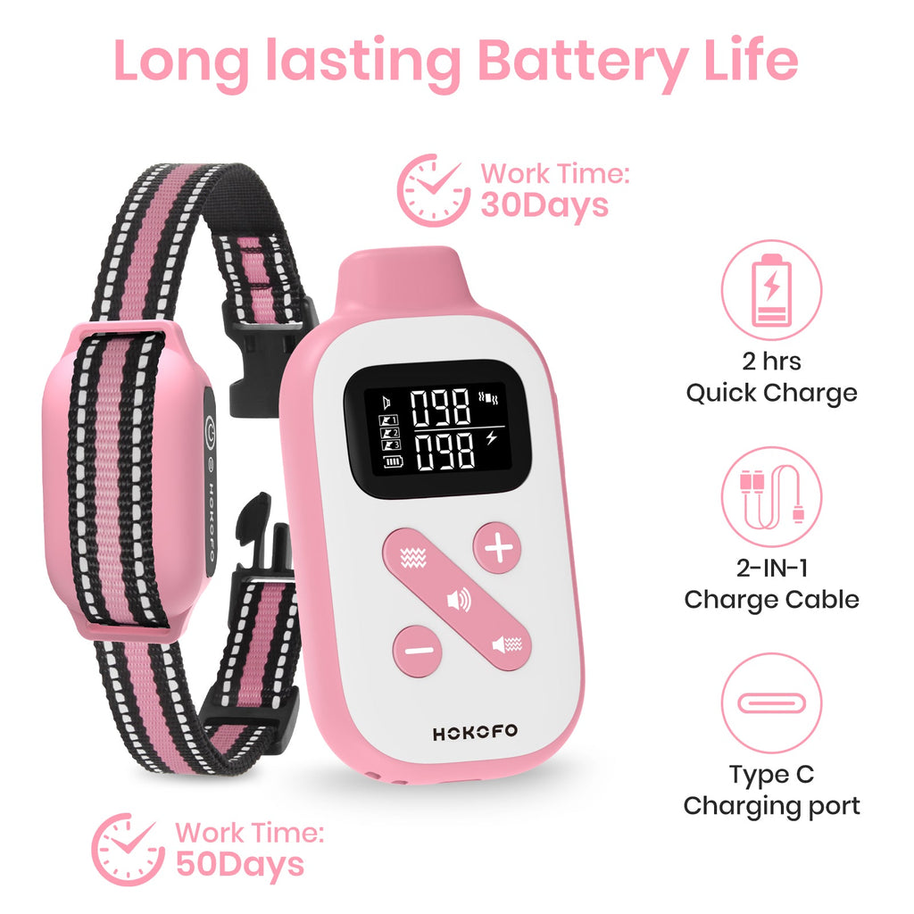 HOKOFO No Shock Dog Training Collar, Vibration and Beep Training Collar, 3300ft Remote,For Small Puppy Medium Large Dogs