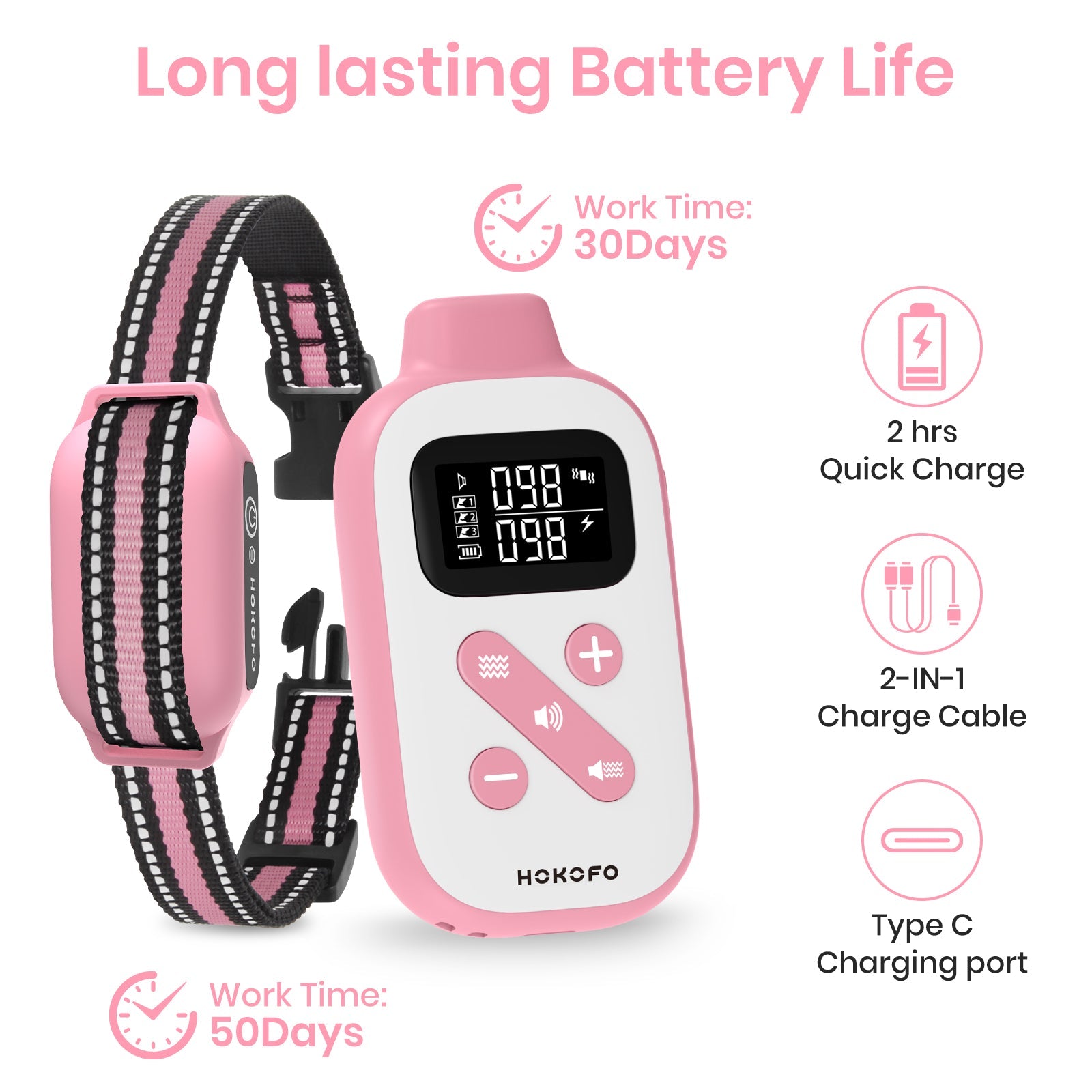 HOKOFO No Shock Dog Training Collar, Vibration and Beep Training Collar, 3300ft Remote,For Small Puppy Medium Large Dogs