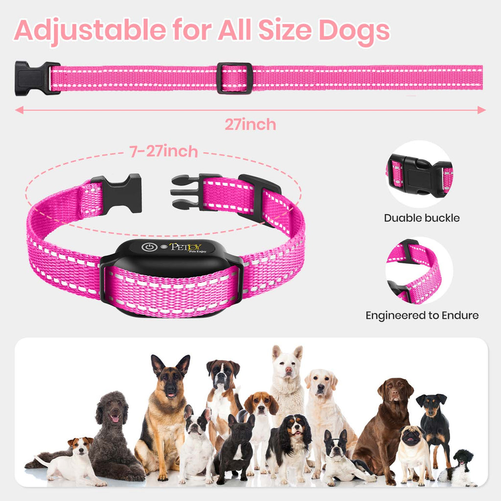 Petjoy Dog Training Collars for 2 Dogs,Shock Collar with Remote for Medium Large Dogs, Rechargeable Auto Bark Collar, 3 Training Mode, Remote Range 2800 Ft,IPX7 Waterproof