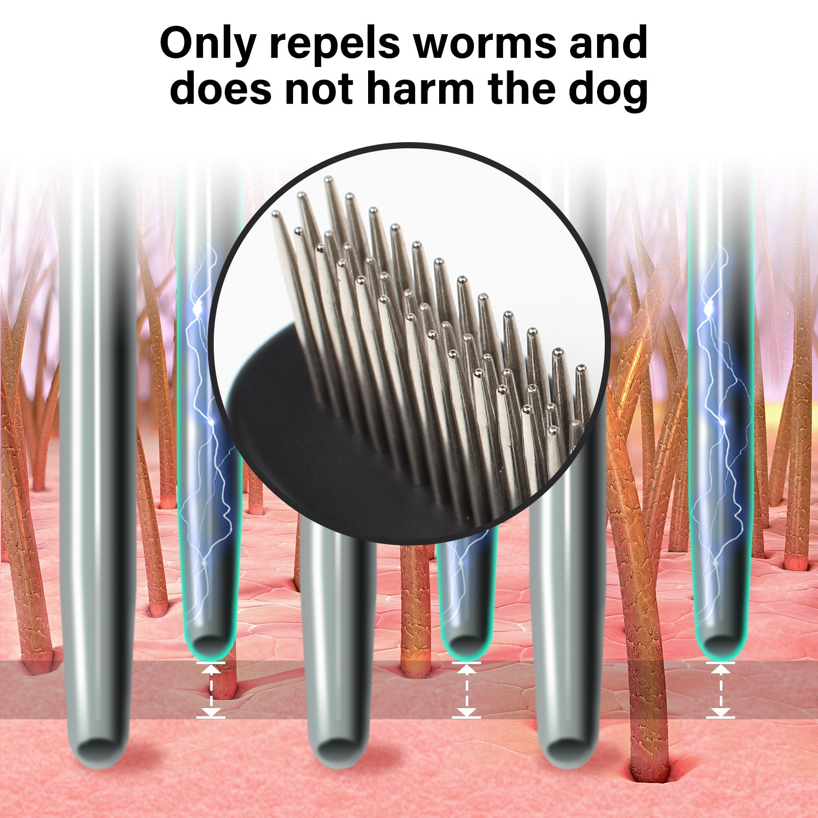 Customisable ABS Electronic Dog Combs New Deworming Alternative Medications Safe Physical Electronic Deworming Combs