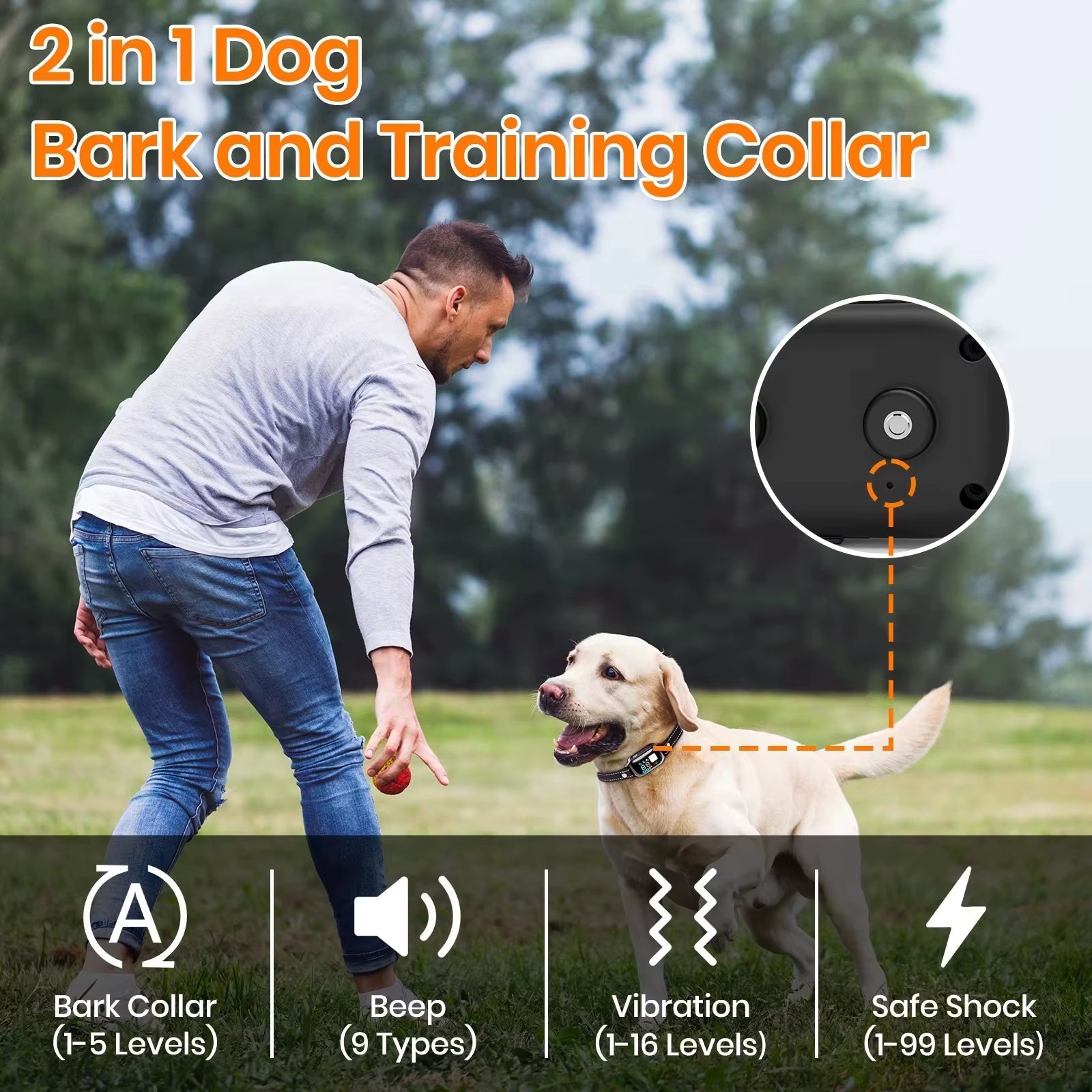 BOOSTALLION Dog ing Collar with Automatic Mode,2026 New AI Electric Collar for Dog Training,IPX7 Waterproof Dog Anti Bark CollarTrain