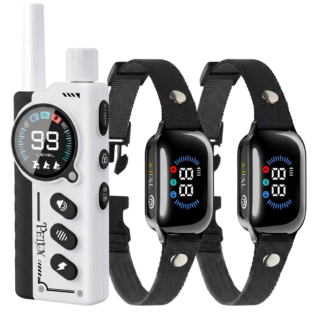 Paipaitek Dog Training Collar for 3 Dogs,4000ft Remote,Safety Shock Lock,9 Tones,Blue,for 2 dog