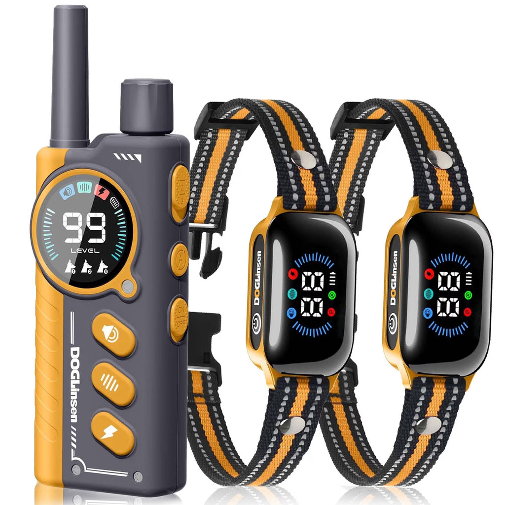 Paipaitek Dog Training Collar for 2 Dogs with Remote, 3300ft Long Range, 3 Modes (Shock, Vibration, Beep), IPX7 Waterproof Rechargeable E-Collar for Small Medium Large Dogs