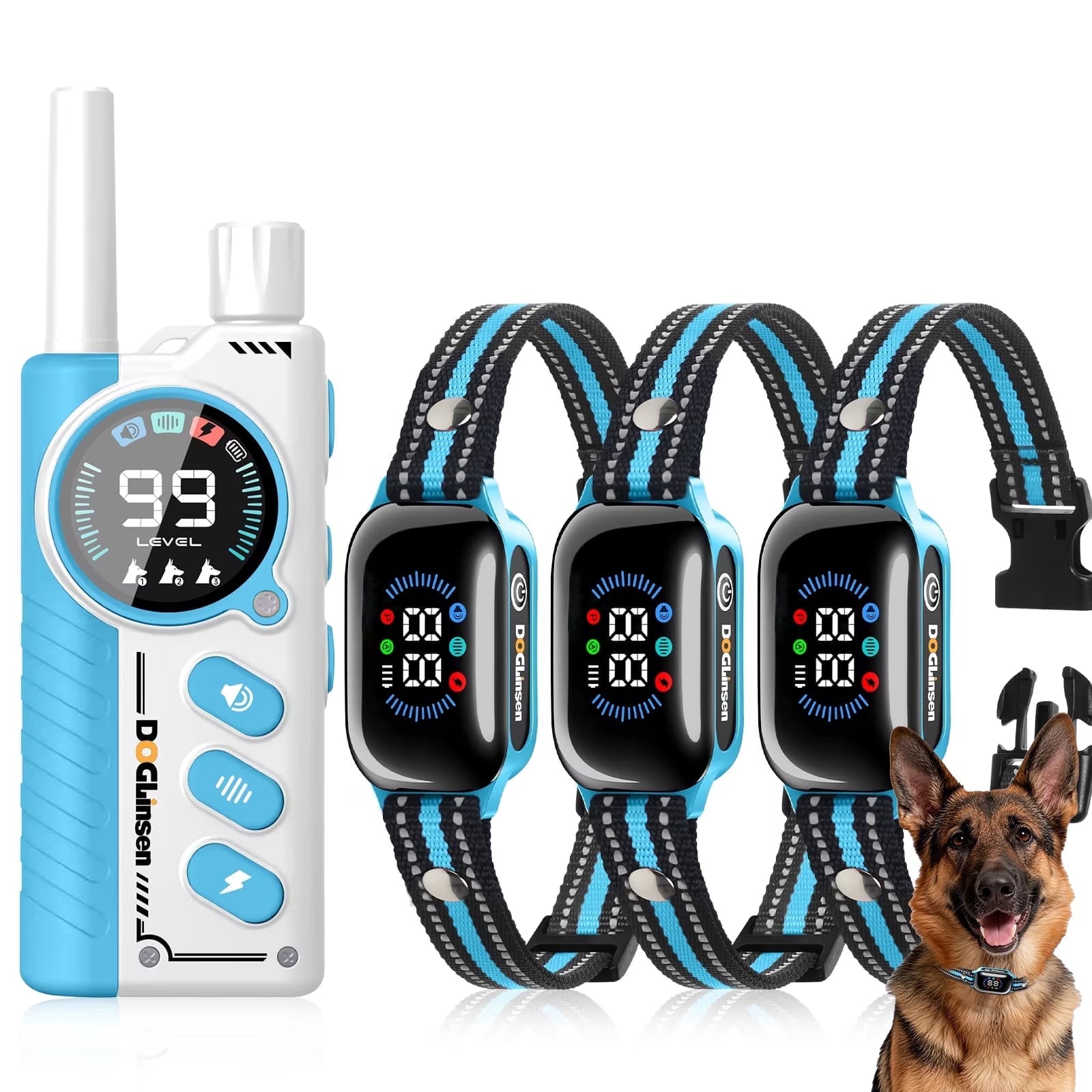 PetJoy 2 in 1 Dog Training Collar with Remote 3 Pack Dog Shock Collar ，3300Ft Anti Bark Collar for Small Large Dogs,IPX7 Waterproof
