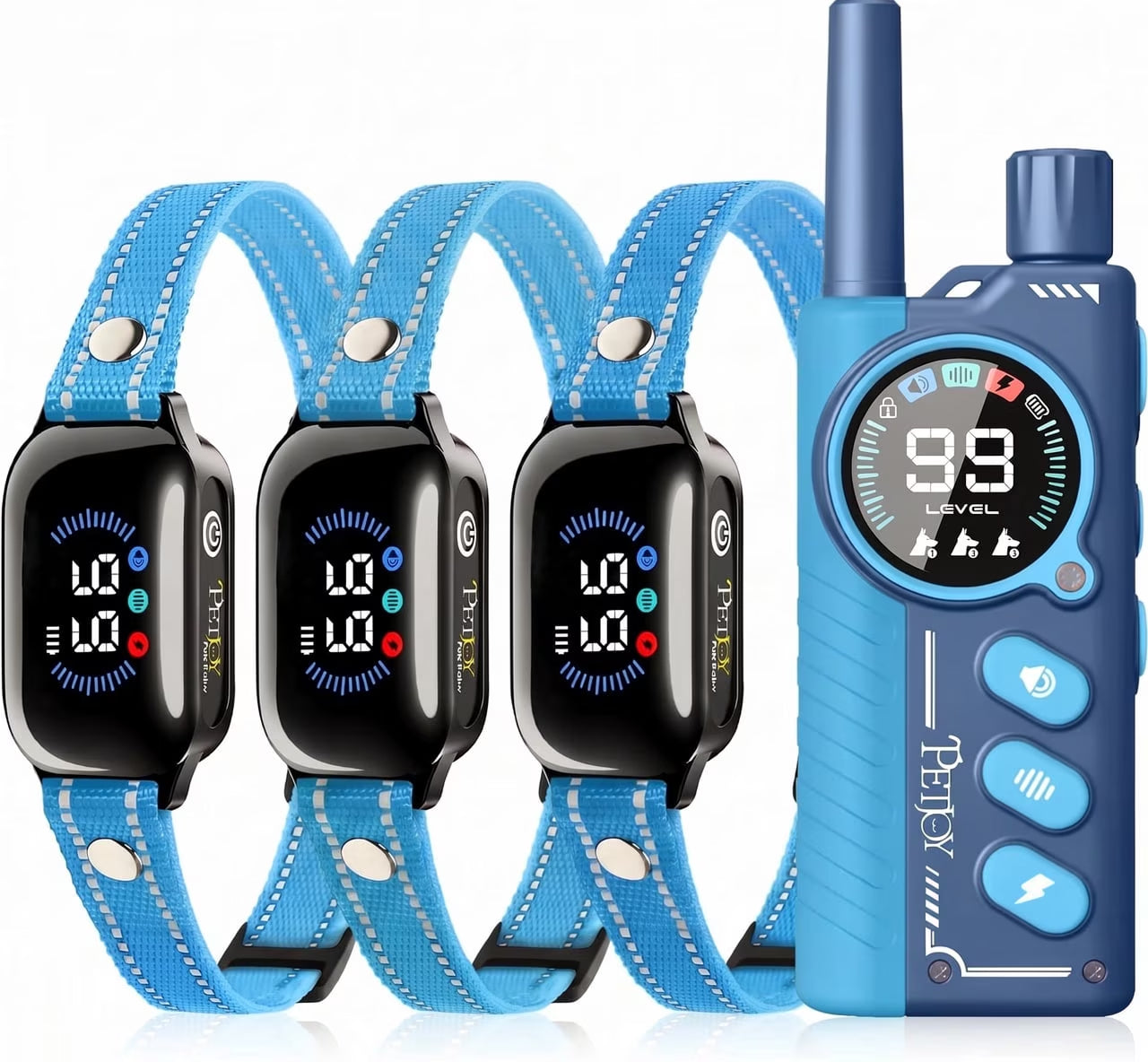 Paipaitek Dog Training Collar for 3 Dogs,4000ft Remote,Safety Shock Lock,9 Tones,White,for 3 dog