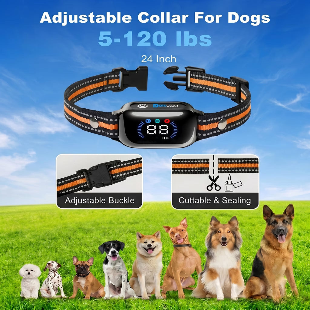 Paipaitek Dog Training Collar with Remote,2-in-1 Dog Shock Collar & Auto Bark Collar,3300FT Range,Waterproof Shock Collar for Small Medium Large Dogs,Orange,For 2 Dogs