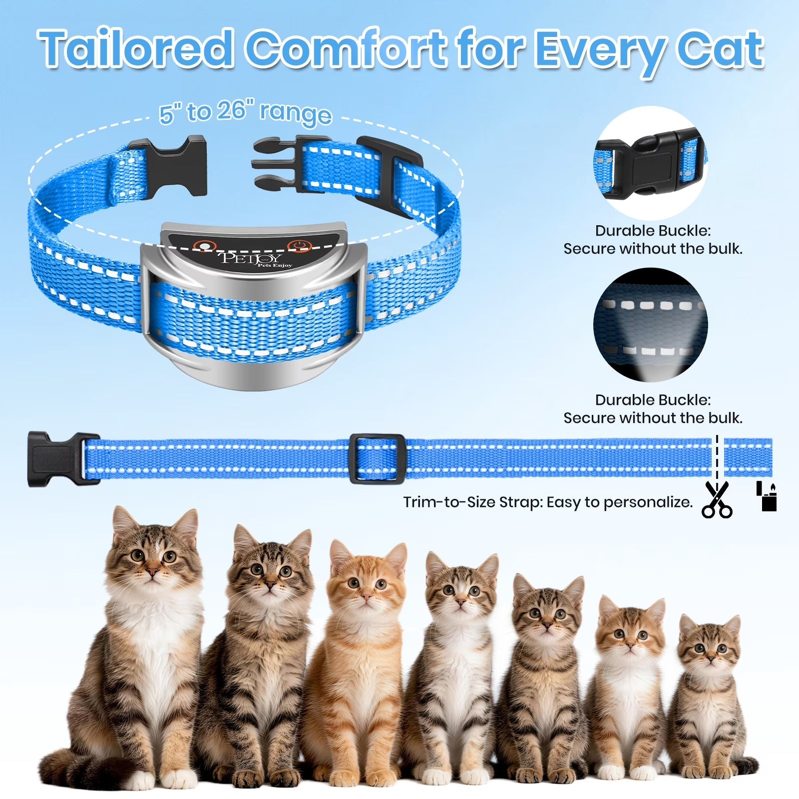 PetJoy No Shock Training Collar for Dogs & Cats,Small Dog Training Collar, Cat Meow Collar, 1600ft Remote, Vibration Only, IP67 Waterproof (Small/Medium)