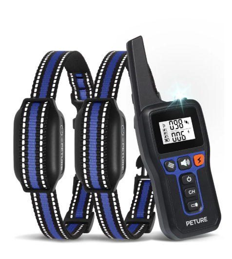 Paipaitek dog shock collar, 3300Ft 2-in-1 Bark and Shock Collar Combo with Beep Vibration Static and Auto Bark Mode, IPX7 Waterproof Dog Training Collar for 7-120lbs Small Medium Large Dogs (2 Pack)