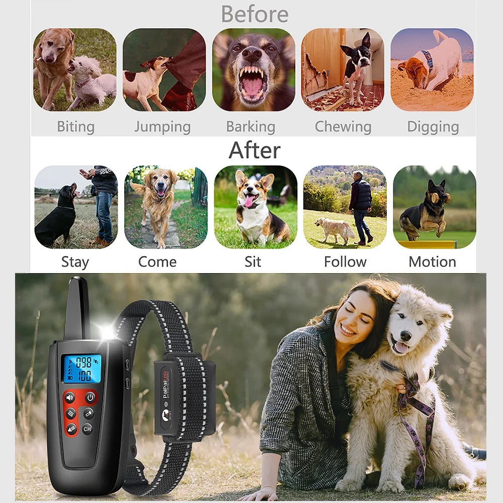 Paipaitek No Shock Dog Training Collar with Remote, 3300ft Range, Vibrating & Waterproof