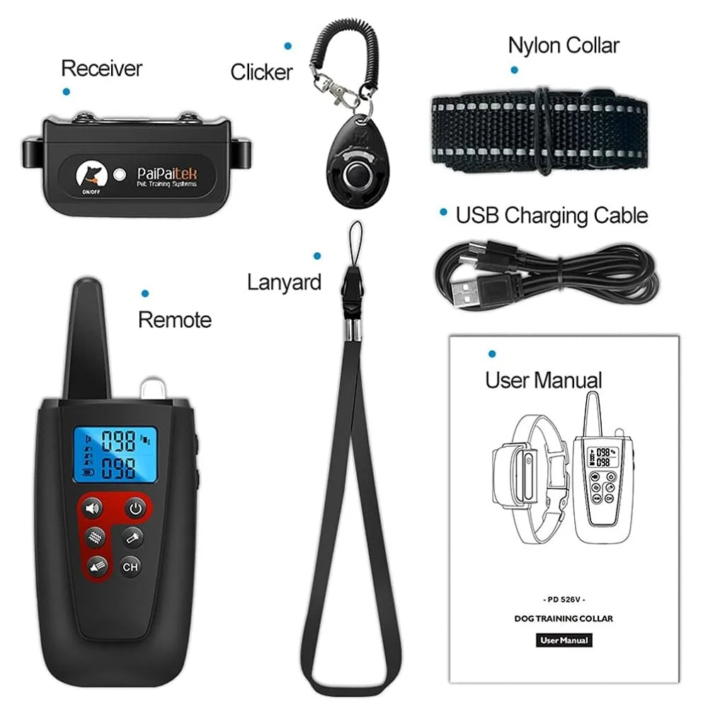 Paipaitek No Shock Dog Training Collar with Remote, 3300ft Range, Vibrating & Waterproof