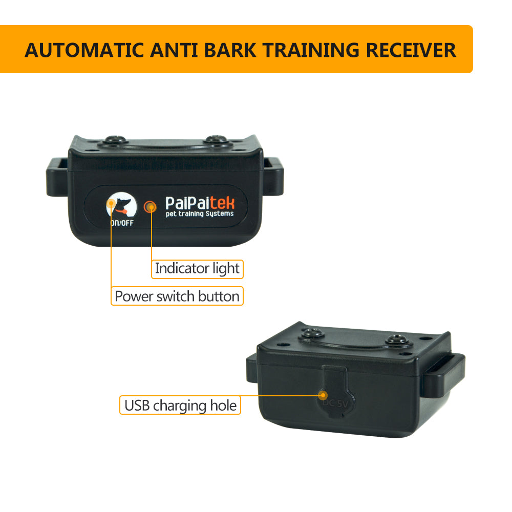 Paipaitek Collar Receiver Replacement Remote Dog Training Collar, Sound and Vibration Modes, Remote Dog Collar With Shock, Only Collar Receiver