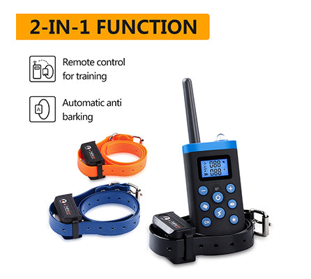 PD 525-TIO 2 IN 1 Dog Remote Training Collar Automatic Stop Barking With Shock